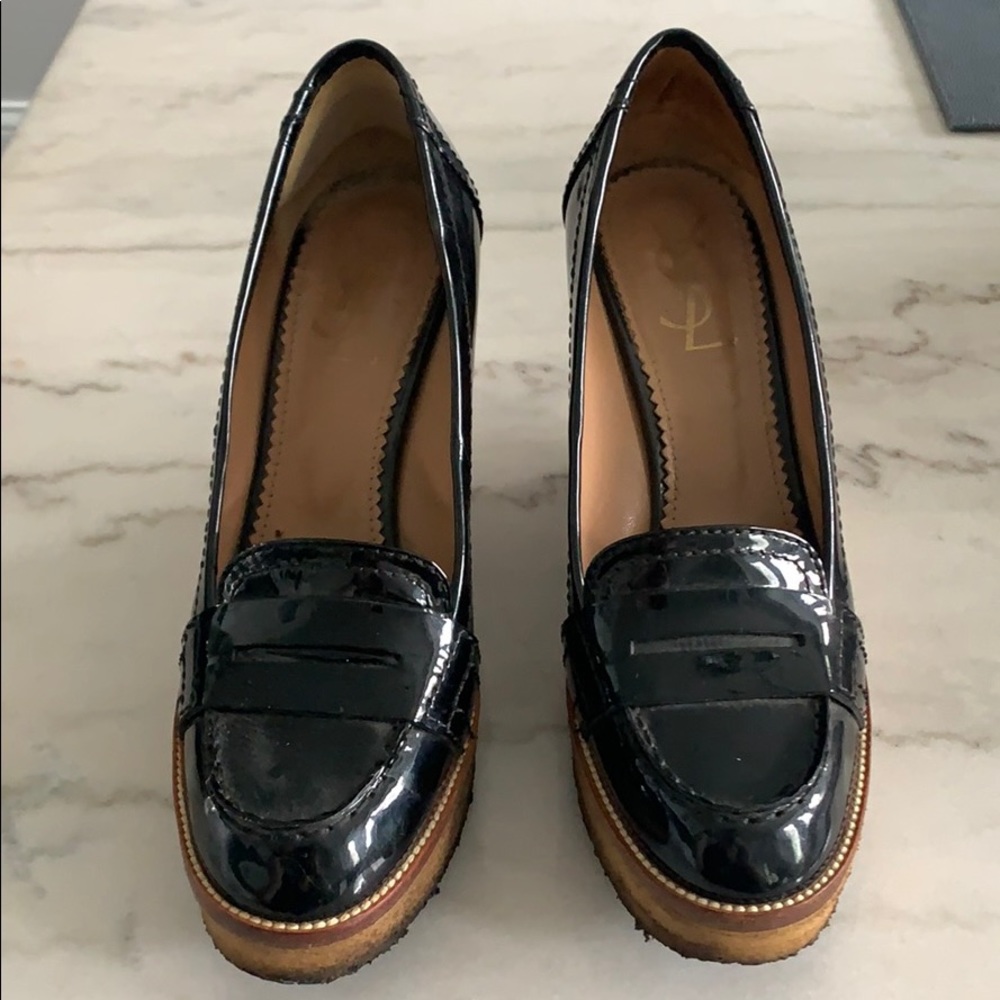 VINTAGE Yves Saint Laurent Platform Black  Sz 38